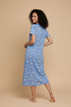 Zivame Farm Lore Knit Cotton Mid Length Nightdress - Chambray Blue — thumbnail 3
